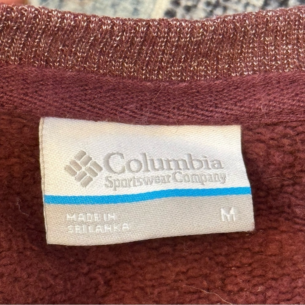 Columbia Men's Pullover Crewneck Maroon Long Sleeve Sweatshirt Size Medium - Picture 4 of 8
